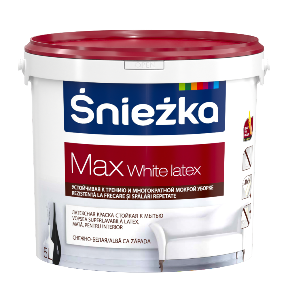 Краска «Sniezka» Max White Latex, 5 л