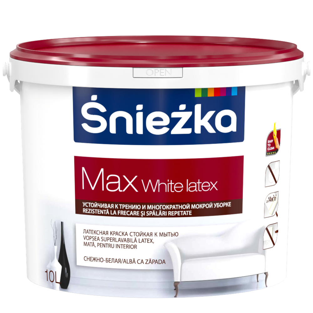 Краска «Sniezka» Max White Latex, 10 л
