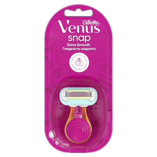 Бритва / станок для бритья жен­ский Gillette Venus Snap Embrace Extra Smooth с 1 кас­се­той