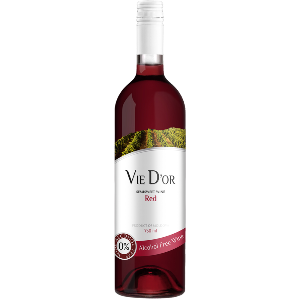 Вино безалкогольное «Vie Dor» виноградное красное, полусладкое, 0.75 л #0