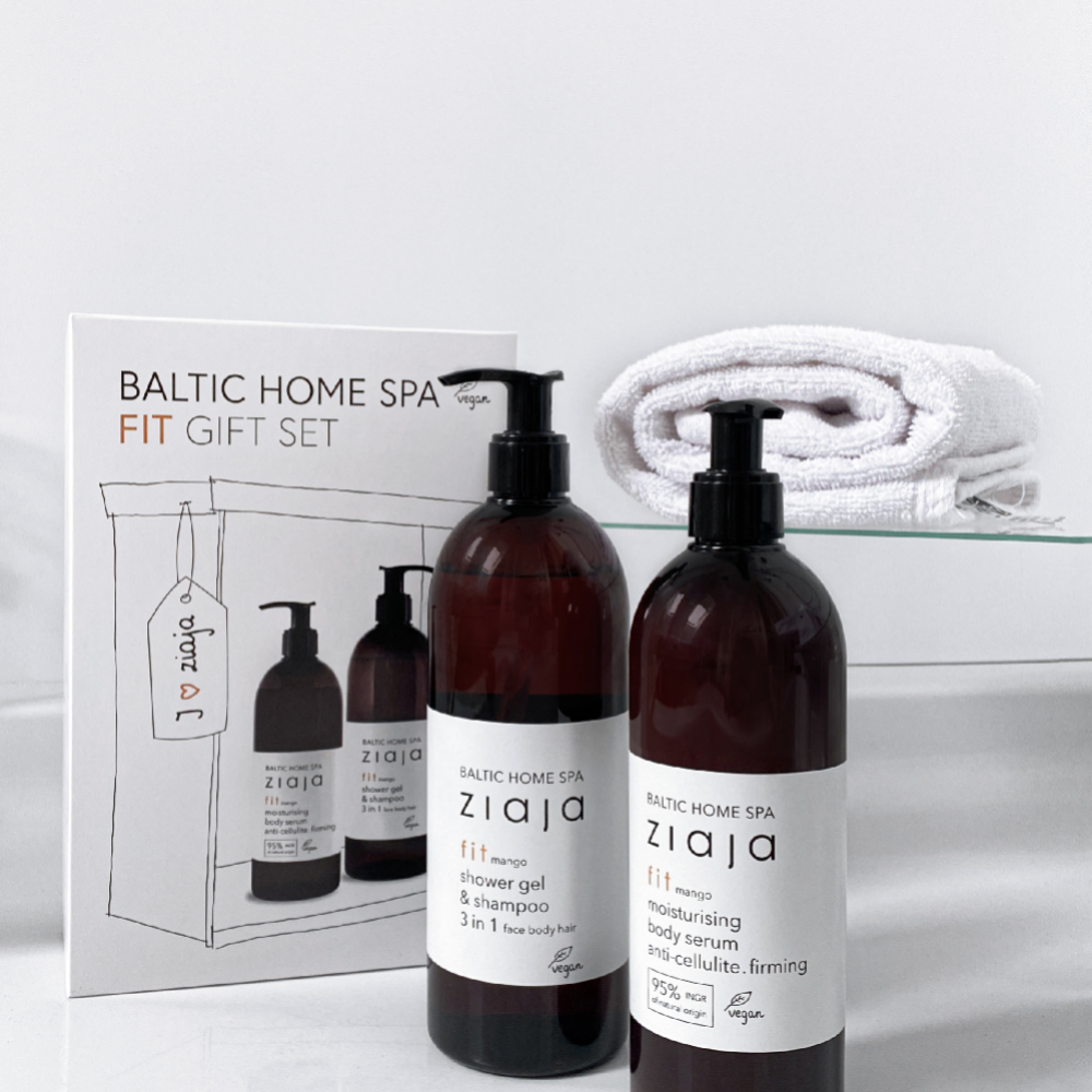 Подарочный набор «Ziaja»  BALTIC HOME SPA FIT Mango, сыворотка для тела 400 мл, шампунь и гель для душа 3в1, 500 мл