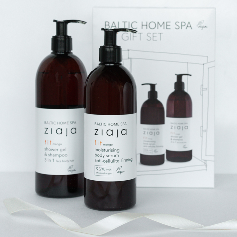 Подарочный набор «Ziaja»  BALTIC HOME SPA FIT Mango, сыворотка для тела 400 мл, шампунь и гель для душа 3в1, 500 мл