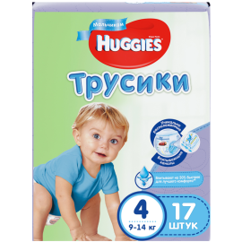 Подгузники-трусики детские «Huggies» Conv Boy, размер 4, 9-14 кг, 17 шт