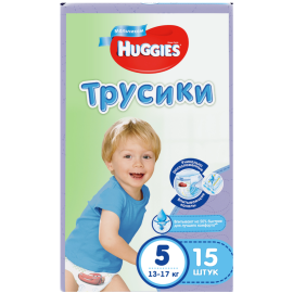 Подгузники-трусики детские «Huggies» Conv Boy, размер 5, 13-17 кг, 15 шт