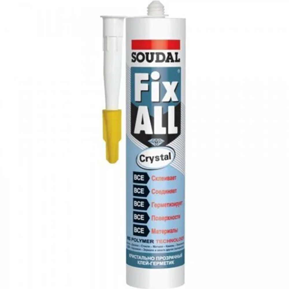 Клей-герметик «Soudal» Fix All HT Crystal 119130, 393671, 290 мл