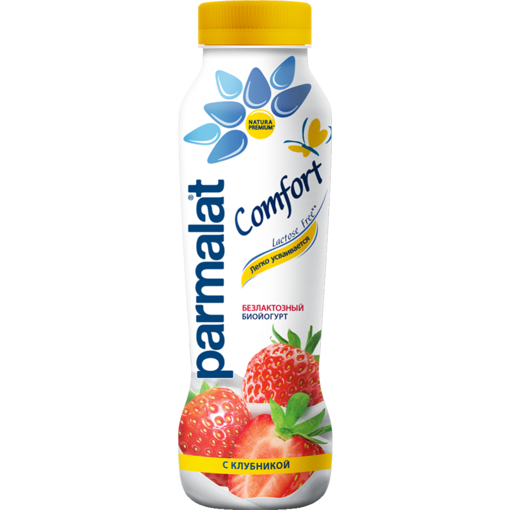 Биойогурт «Parmalat» безлактозный, клубника, 1,5 % , 290 г #0