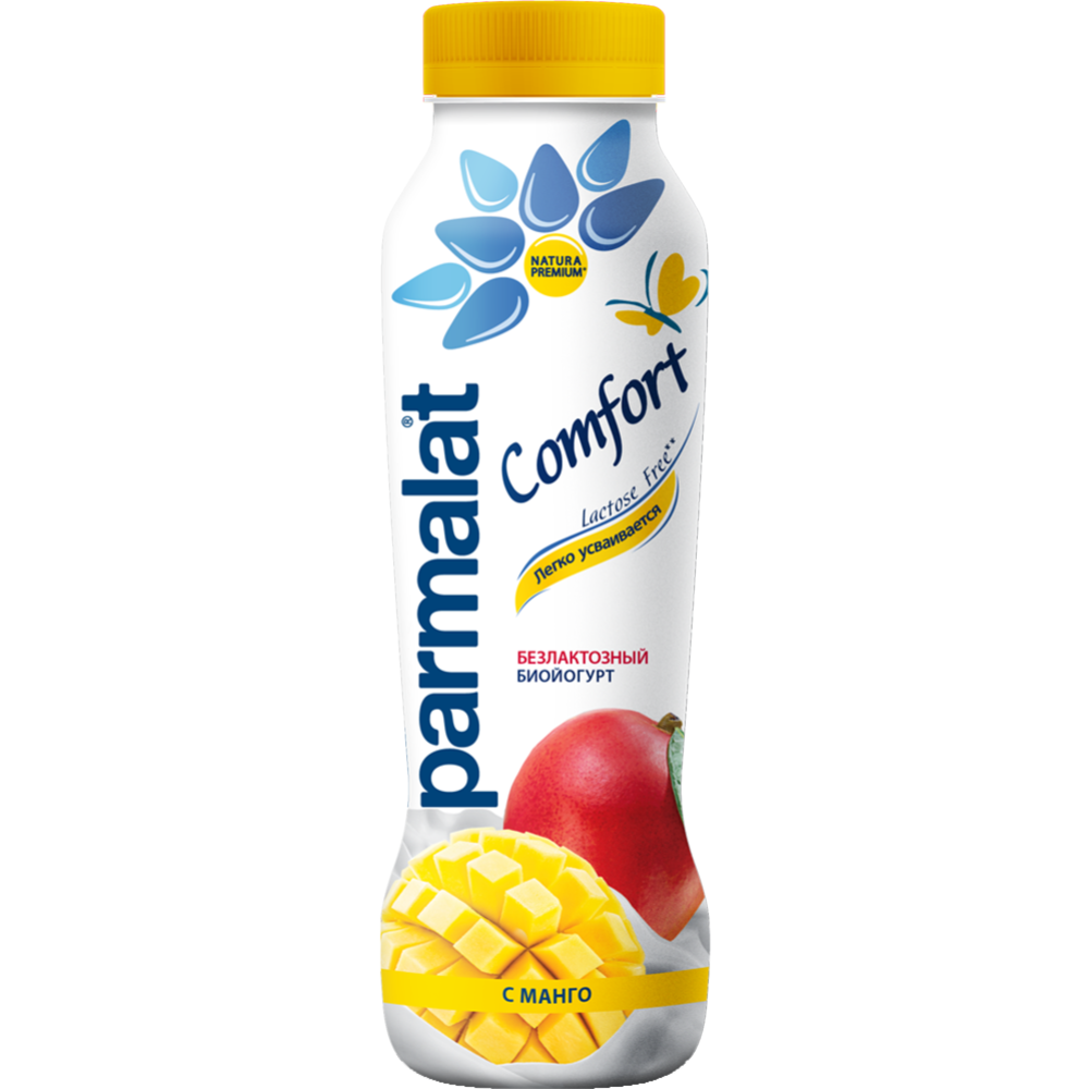 Биойогурт «Parmalat» безлактозный, манго, 1,5 % , 290 г #0