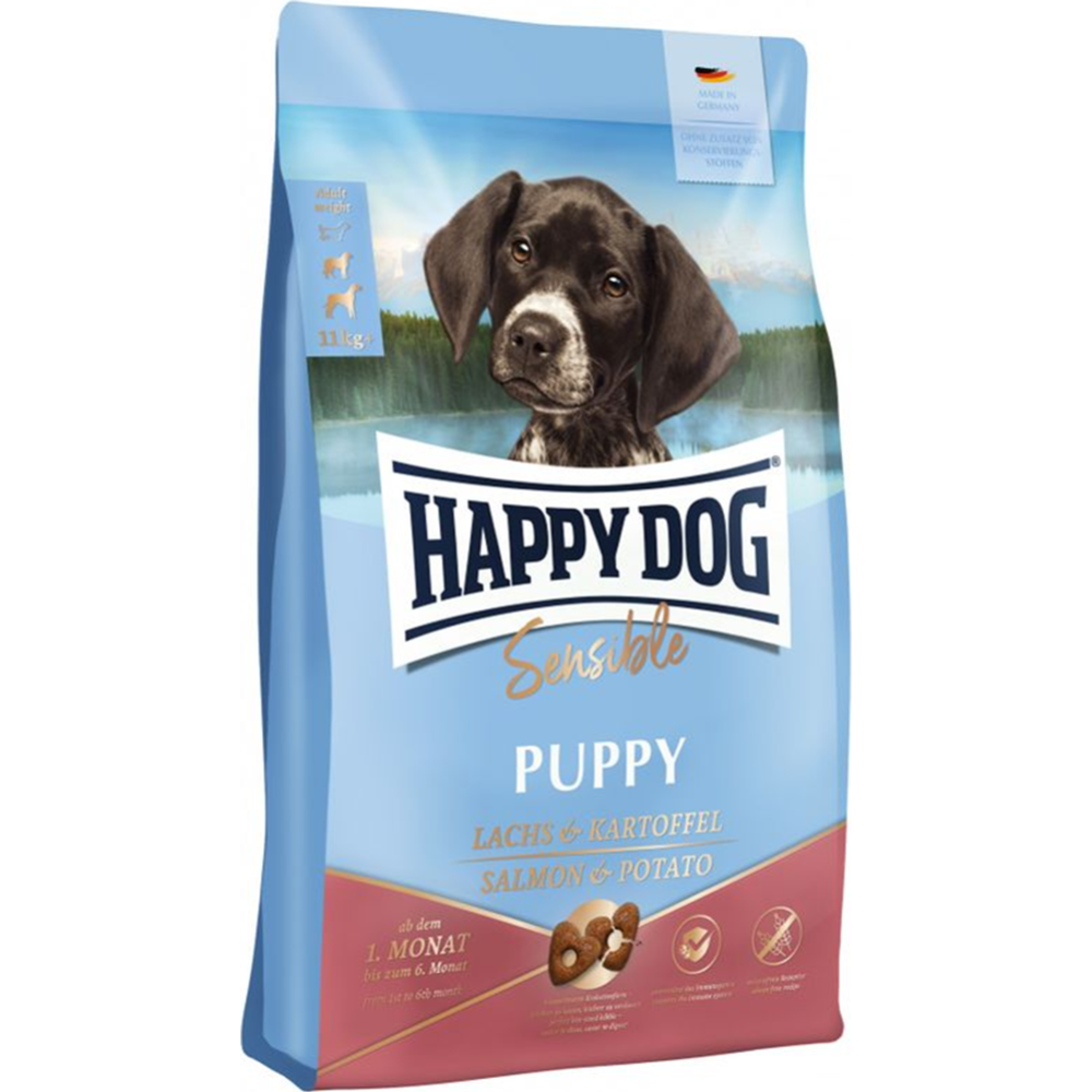 Корм для щенков «Happy Dog» Sensible Puppy Lachs & Kartoffel, 61000, лосось и картофель, 10 кг