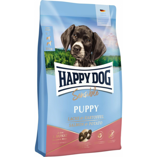 Корм для щенков «Happy Dog» Sensible Puppy Lachs & Kartoffel, 61002, лосось и картофель, 1 кг