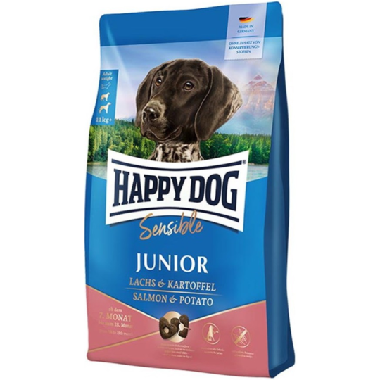 Корм для щенков «Happy Dog» Sensible Junior Lachs & Kartoffel, 61004, лосось и картофель, 10 кг