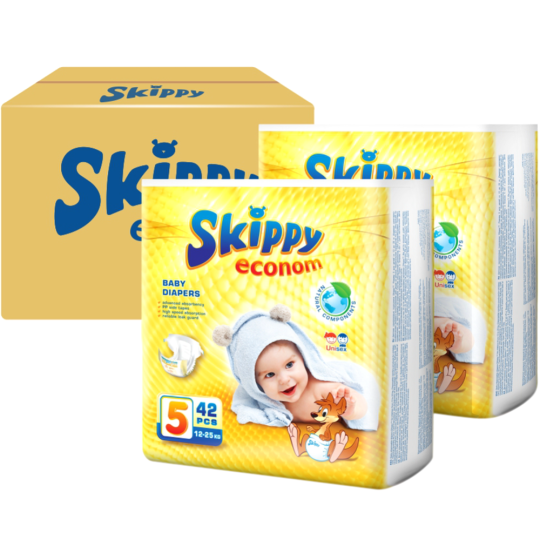 Подгузники детские «Skippy» Econom, размер 5, 12-25 кг, 84 шт