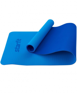 Коврик гимнастический для йоги STARFIT TPE 173х61х0,6 см, синий/темно-синий