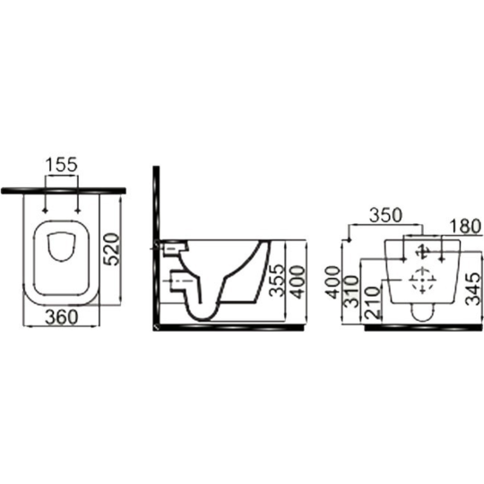 Биде подвесное «iDevit» Halley, K3206-2605-001-1-0000