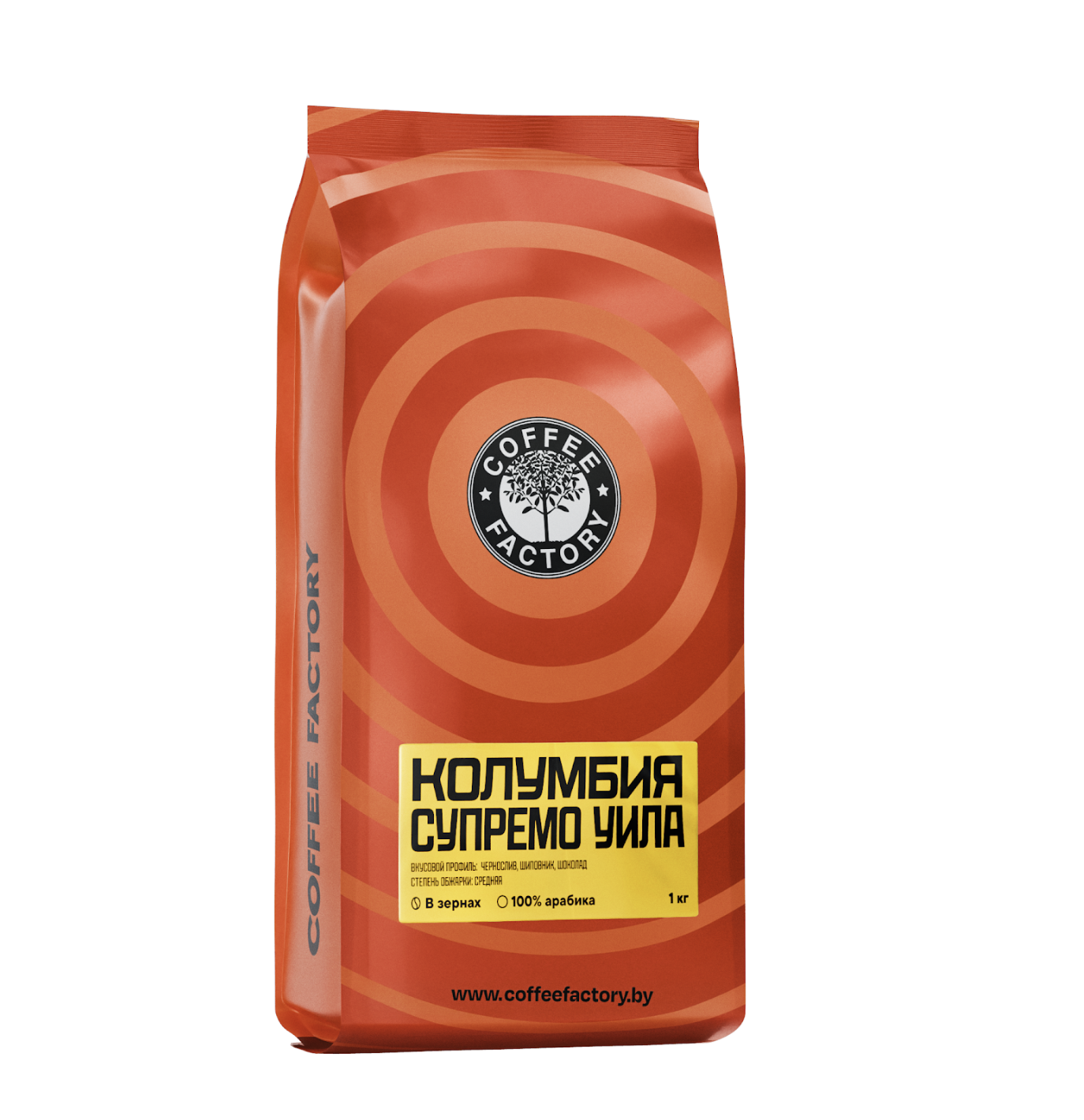 КофеКолумбияСупремоУиланатуральныйжареныйCoffeeFactory1000г(зерно)