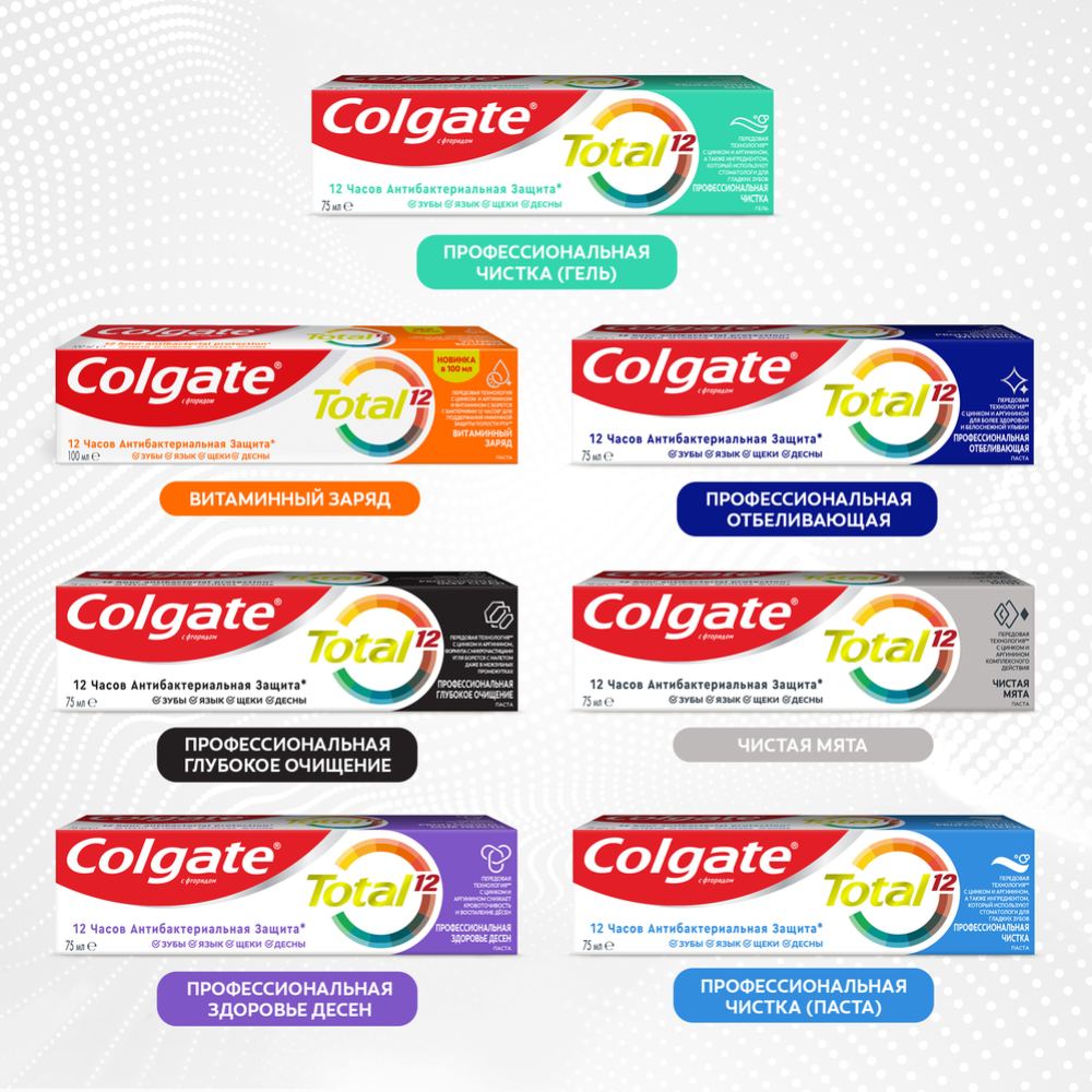 Зубная паста «Colgate» Total 12, профессиональная чистка, 75 мл #14