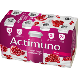 Кис­ло­мо­лоч­ный про­дукт «Actimuno» с гра­на­том и цинком, 1.5%, 8х95 г