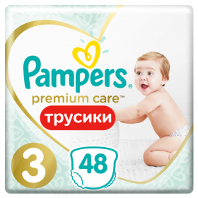 Под­гуз­ни­ки-тру­си­ки «Pampers» Premium Care 6-11 кг, размер 3, 48 шт