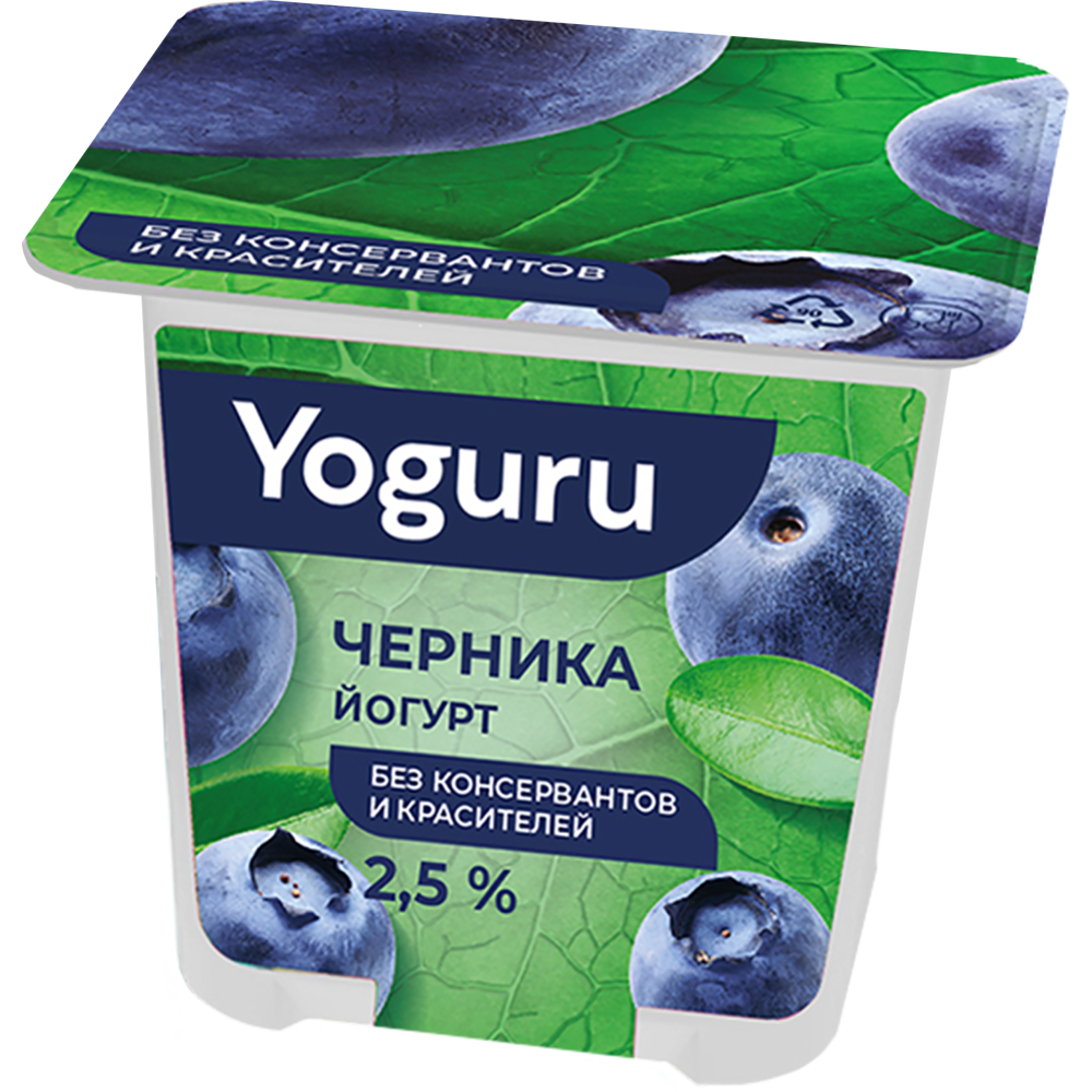 Йогурт «Yoguru» без консервантов, черника, 2.5%, 125 г #0