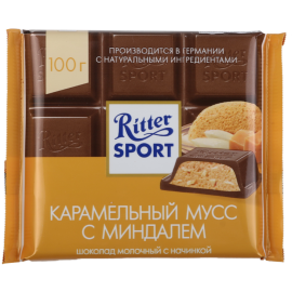 Срочный товар! Шоколад «Ritter Sport» молочный, карамельный мусс с миндалем, 100 г