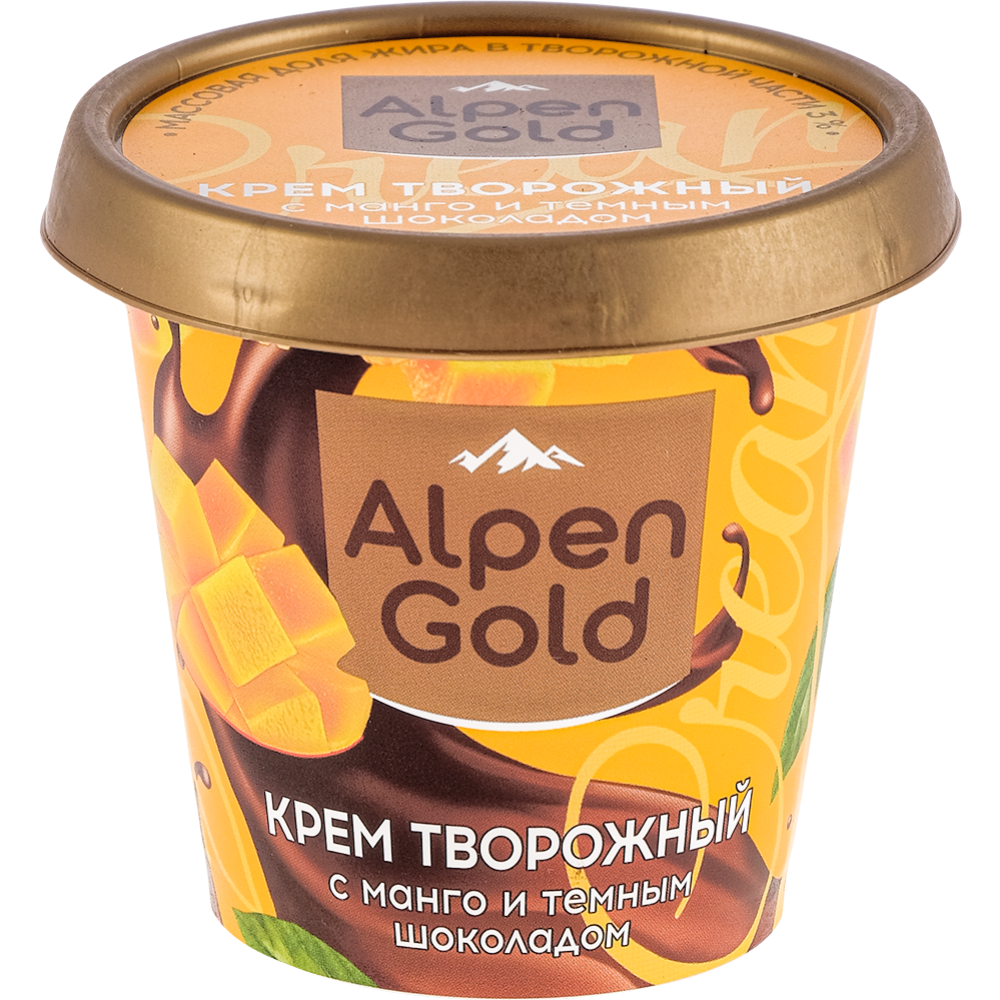 Крем творожный «Alpen Gold» с манго и темным шоколадом, 3%, 145 г #0