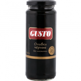 Оливки «Gusto» черные, без ко­сточ­ки, 330 г