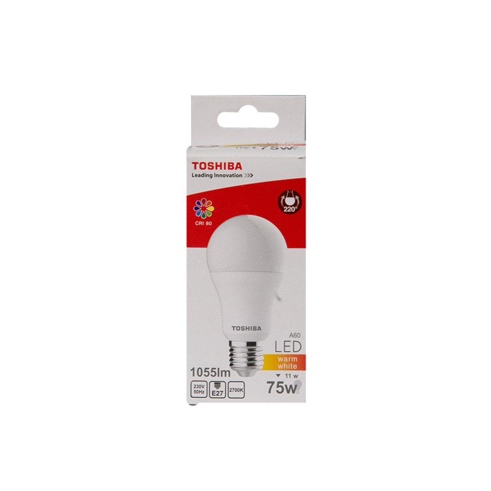 Лампа светодиодная «Toshiba» A-Lamp, 11W 2700K 80RaND E27