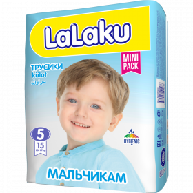 Под­гуз­ни­ки-тру­си­ки для маль­чи­ков «LaLaKu» размер 5, 10-17 кг, 15 шт