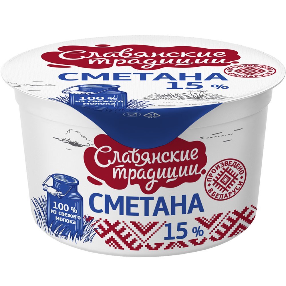 Сметана «Славянские традиции» 15%, 180 г #0