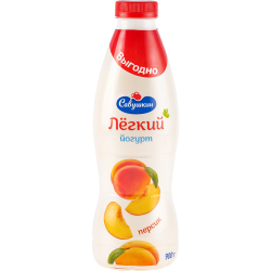 Йогурт «Са­вуш­кин» Лёгкий, с на­пол­ни­те­лем персик, 1%, 900 г