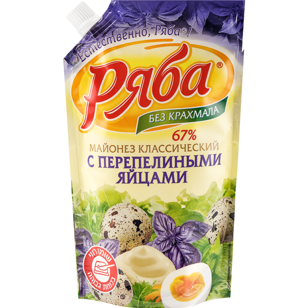 Майонез «Ряба» Классический с перепелиными яйцами, 67%, 350 г #0