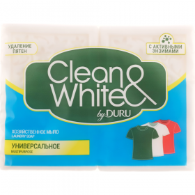 Мыло хо­зяй­ствен­ное «Clean&White» уни­вер­саль­ное, 2х120 г