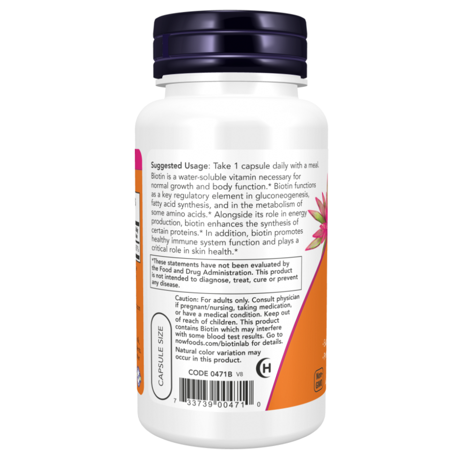 Биотин 5000 Now Foods Biotin 5000 , 60 капс.