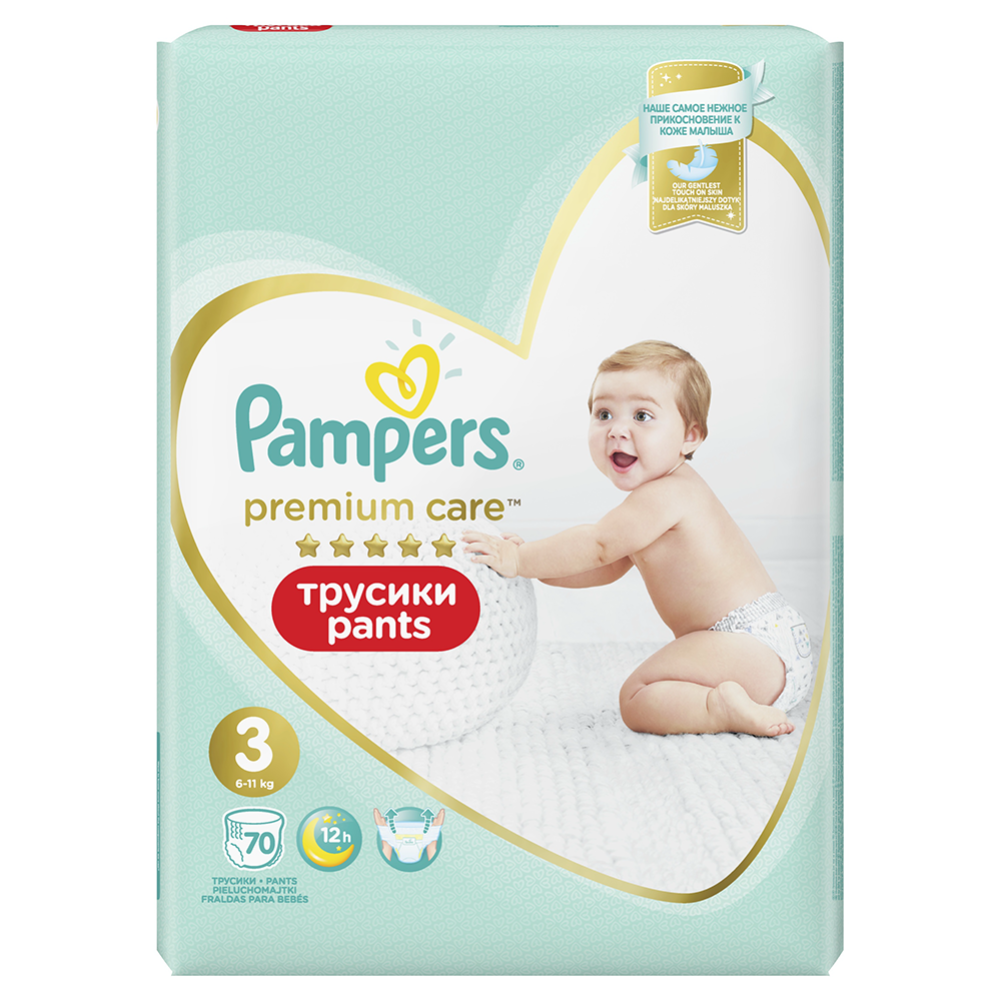 Подгузники-трусики детские «Pampers» Premium Care, размер 3, 6-11 кг, 70 шт