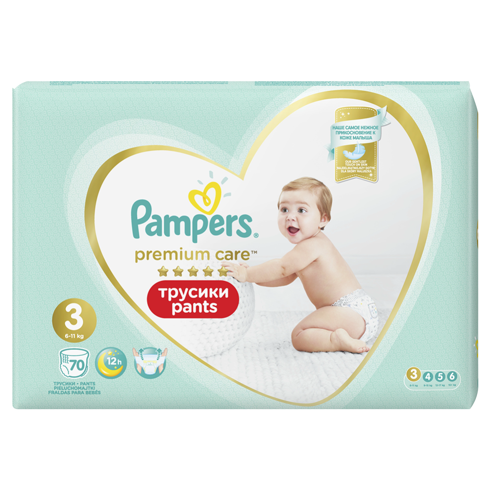 Подгузники-трусики детские «Pampers» Premium Care, размер 3, 6-11 кг, 70 шт