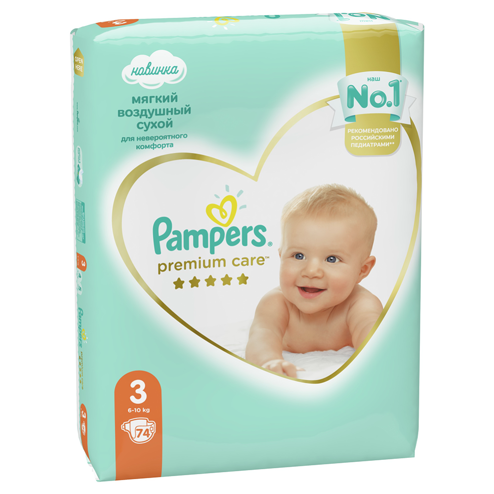 Подгузники детские «Pampers» Premium Care, размер 3, 6-10 кг, 74 шт #3