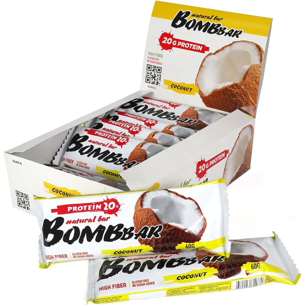 Батончик неглазированный «Bombbar» Coconut, 60 г #0