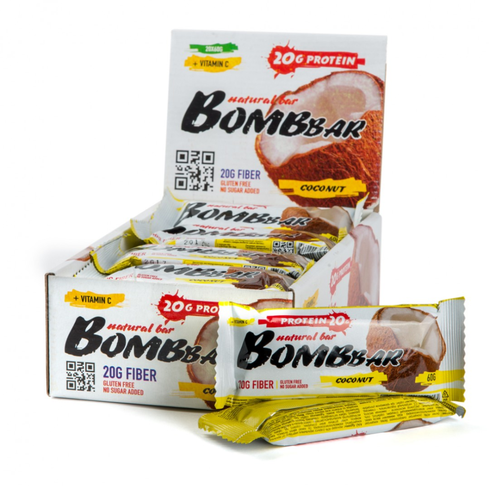 Батончик неглазированный «Bombbar» Coconut, 60 г #1