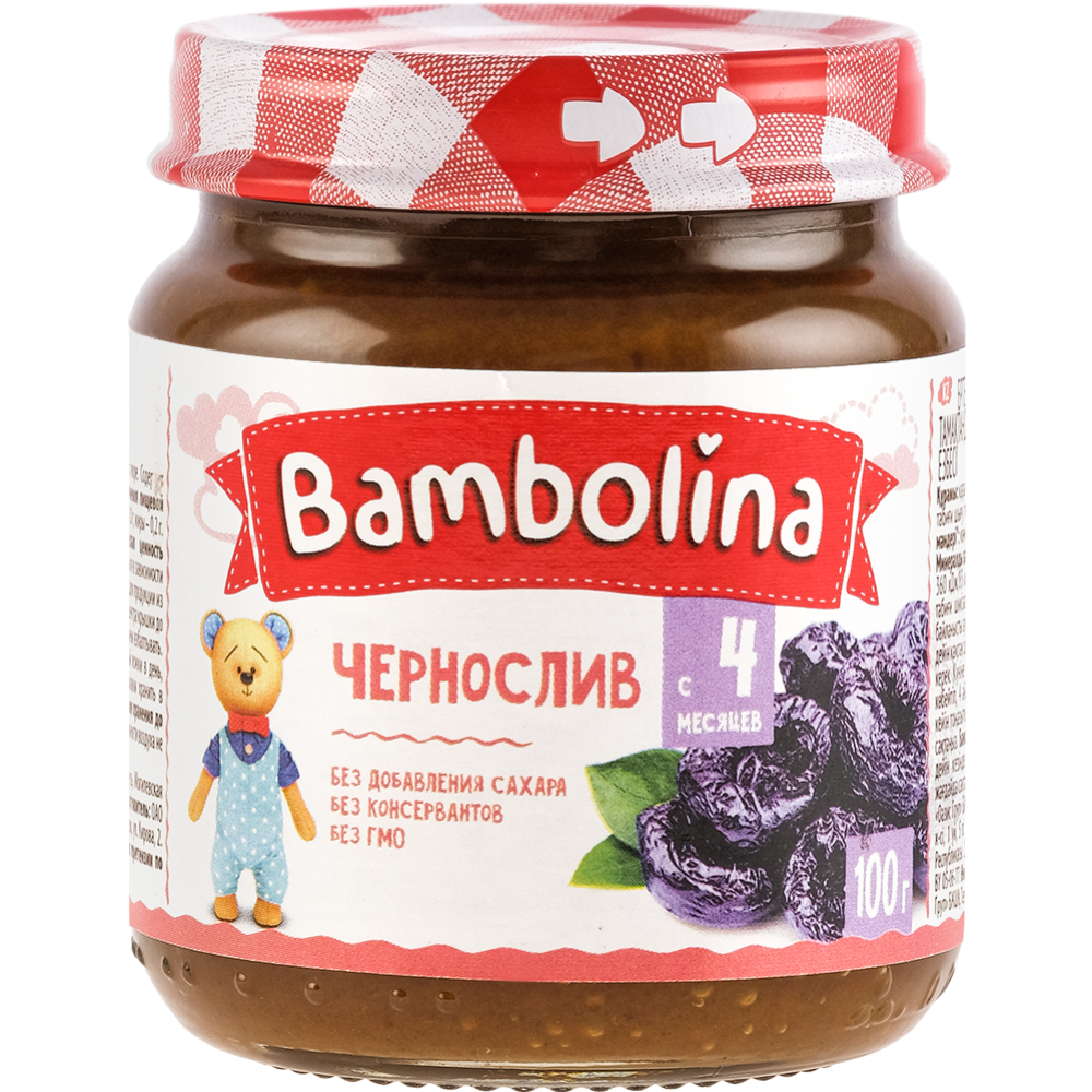 Пюре фруктовое «Bambolina» чернослив, 100 г #0