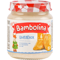 Пюре мясное «Bambolina» цып­лё­нок, 100 г