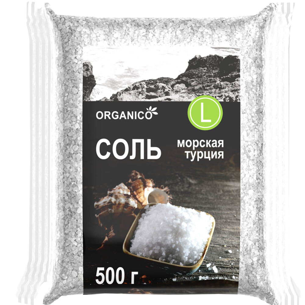 Соль пищевая «Organico» морская крупная, 500 г