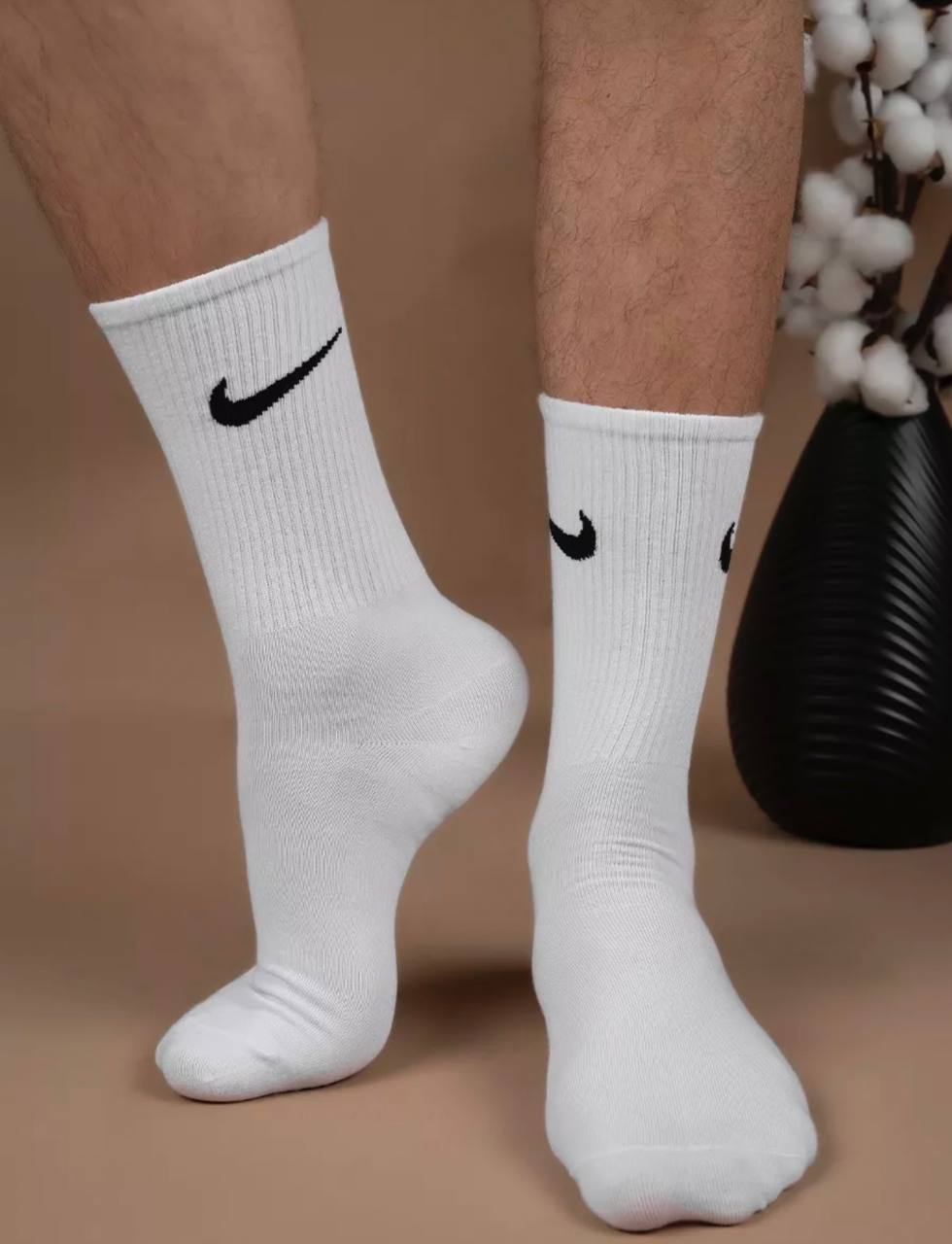 Высокие белые носки Nike 3 пары (36-41)