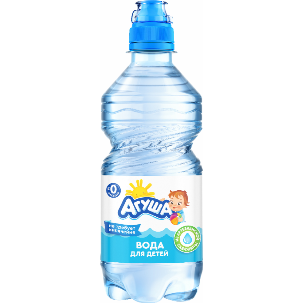 Вода питьевая негазированная «Агуша» детская 0+, 0.33 л