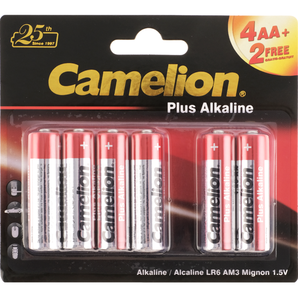 Картинка товара Батарейка «Camelion» Plus Alkaline, АА-BP, 6 шт, арт.14113