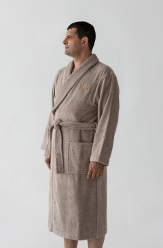 Мужской махровый халат RUSDECOR, р.54, цвет бронзовый, 100% хлопок