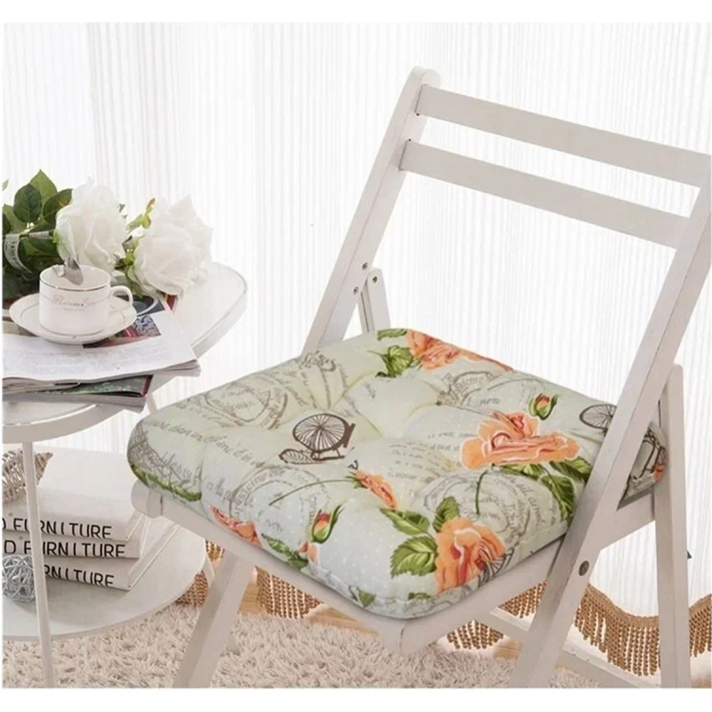 Подушка «Smart Textile» на стул, ST494, поролоновая крошка, винтаж, 40х40 см