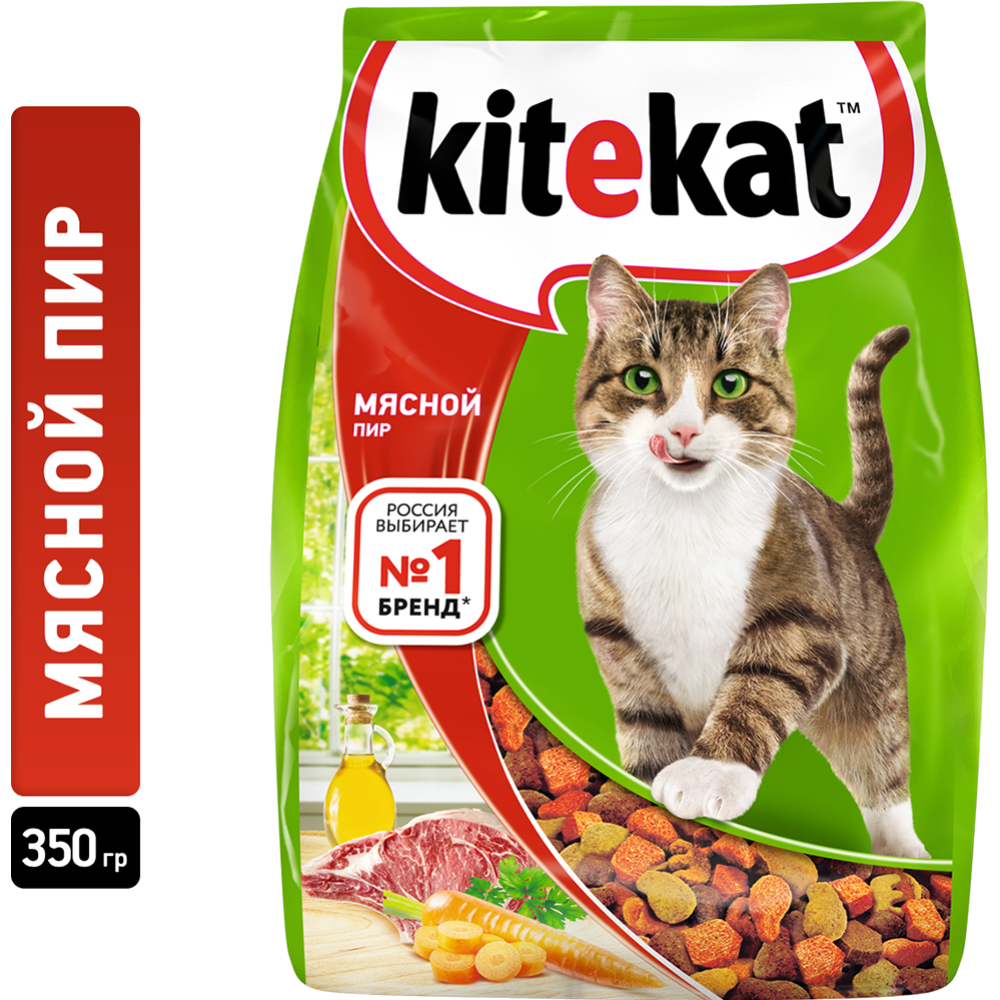 Корм для кошек «Kitekat» мясной пир, 350 г #0