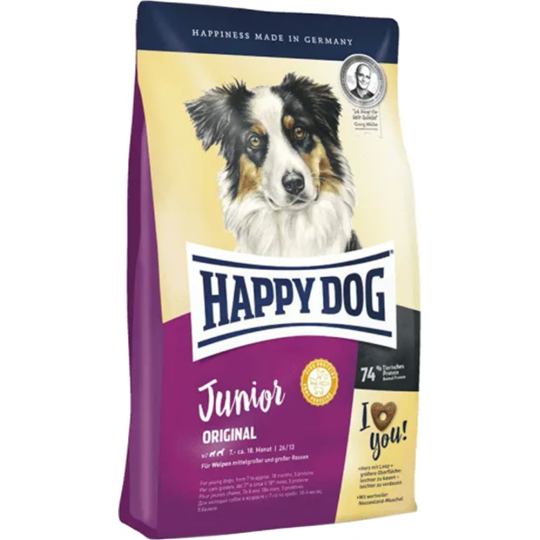 Корм для щенков «Happy Dog» Junior Original, птица/ягненок, 60418, 4 кг