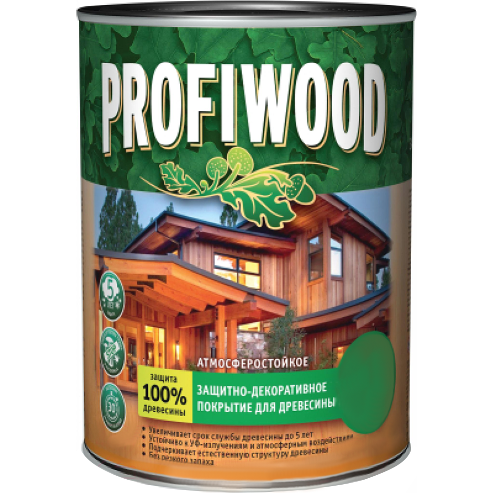 Защитно-декоративный состав «Profiwood» Для древесины, красное дерево, 9 л
