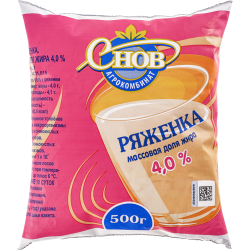 Ря­жен­ка «Снов» 4%, 500 г