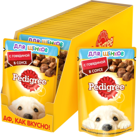 Корм для щенков «Pedigree» с говядиной в соусе, 24 х 85 г